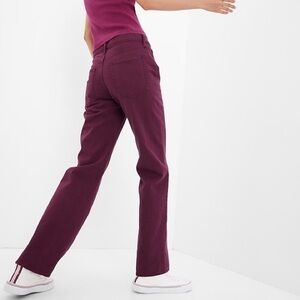 Gap 90s Mid-Rise Loose Jeans Maroon Plum Pudding Purple 27/4L Long Inseam
